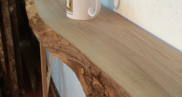 ELM 5cm thick - Single Waney Natural Live Edge Slab Planed Hardwood Kiln Dried Seasoned Board Fireplace Mantel Shelf