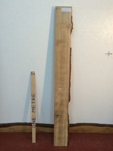 OAK 2.5cm thick - tree number 1306 Single Waney Natural Live Edge Slab Planed Hardwood Kiln Dried Seasoned Board Shelf