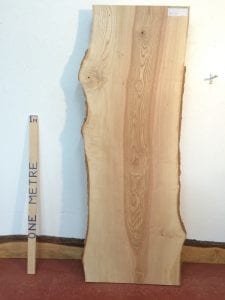 ASH 4.2cm thick - tree number 1346 Natural Waney Live Edge Slab Wood Board Kiln Dried Planed Seasoned Hardwood