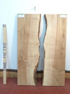 OLIVE ASH 4.2cm thick - tree number 1346 Single Waney Live Edge Slab Board Kiln Dried Planed Seasoned Hardwood Bookmatched Set