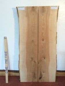 OLIVE ASH SET 4.2cm thick - tree number 1346 Natural Waney Live Edge Slab Board Kiln Dried Planed Seasoned Hardwood Bookmatched Table Set