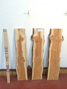 YEW 2.2cm thick - tree number 1420B Natural Waney Live Edge Slab Wood Board Kiln Dried Planed Seasoned Hardwood