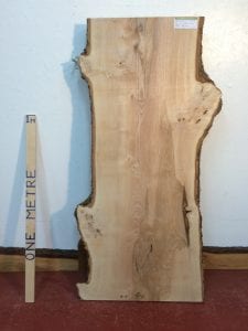 ASH 5.2cm thick - tree number 1242B Natural Waney Live Edge Slab Wood Board Kiln Dried Planed Seasoned Hardwood