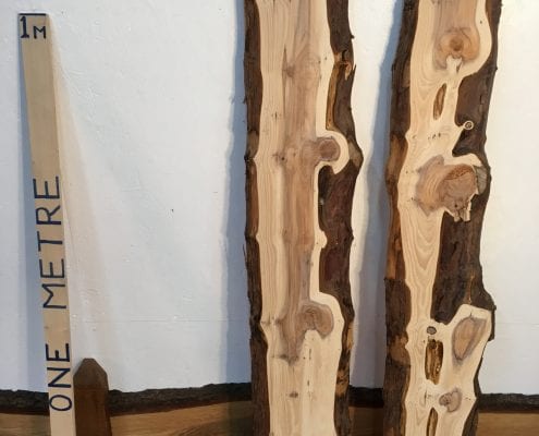YEW BUNDLE 3.2cm thick - tree number 1451C Natural Waney Live Edge Slab Wood Board Kiln Dried Planed Seasoned Hardwood Wildwood