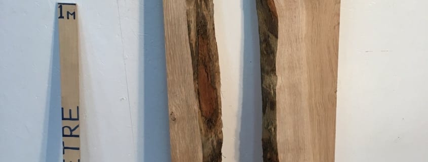 OAK RIVER SET 1122B-14/15 Single Waney Natural Live Edge Slab Board thickness 4.5cm Planed Kiln Dried Seasoned Hardwood