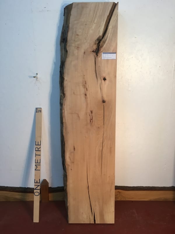 BEECH 1283-1 Single Waney Natural Live Edge Slab Planed Hardwood Kiln Dried Seasoned Board Thickness 11.5cm Vanity Sink top Table top