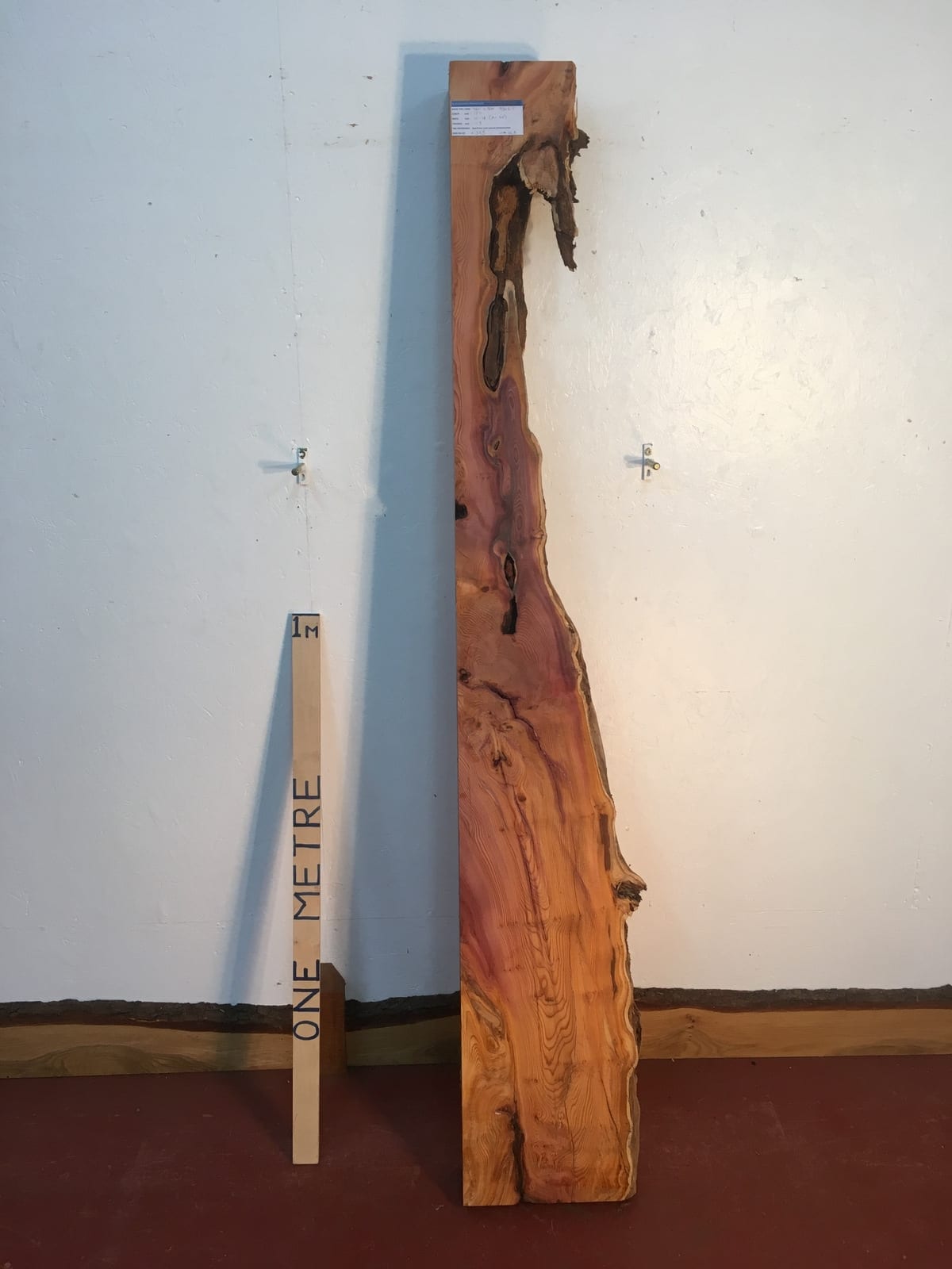YEW 0934B-5 Single Waney Natural Live Edge Planed Hardwood Kiln Dried Seasoned Board thickness 11.5cm Wildwood Mantel