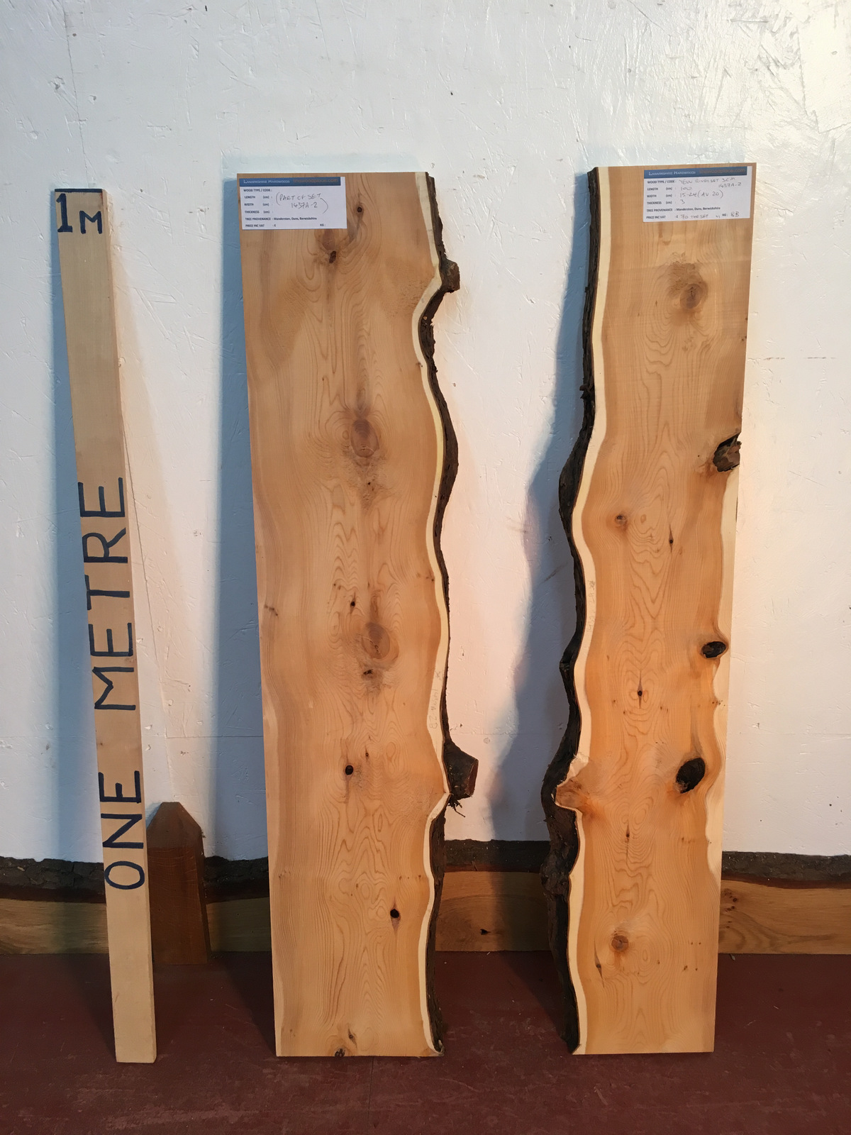 YEW RIVER SET Single Waney Natural Live Edge BoardS 1437A-2