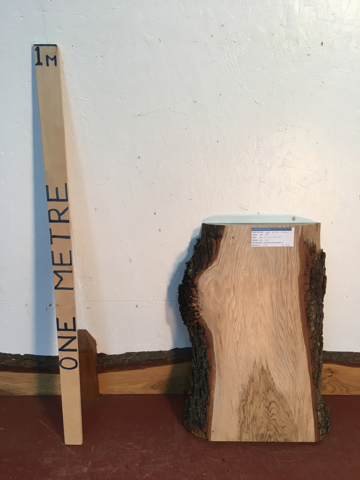 OAK Natural Waney Live Edge Slab Wood Board 1272B-6