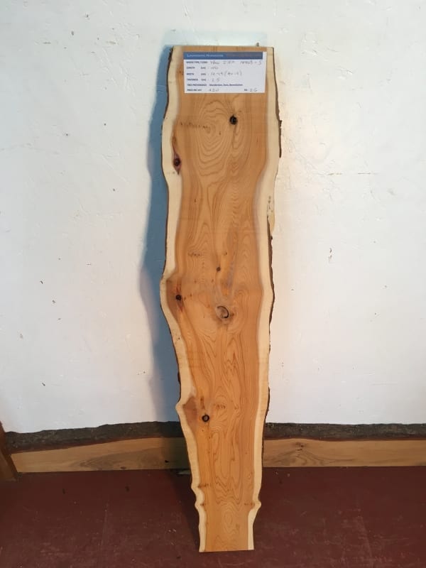 YEW Natural Waney Live Edge Slab Wood Board 1440B-5