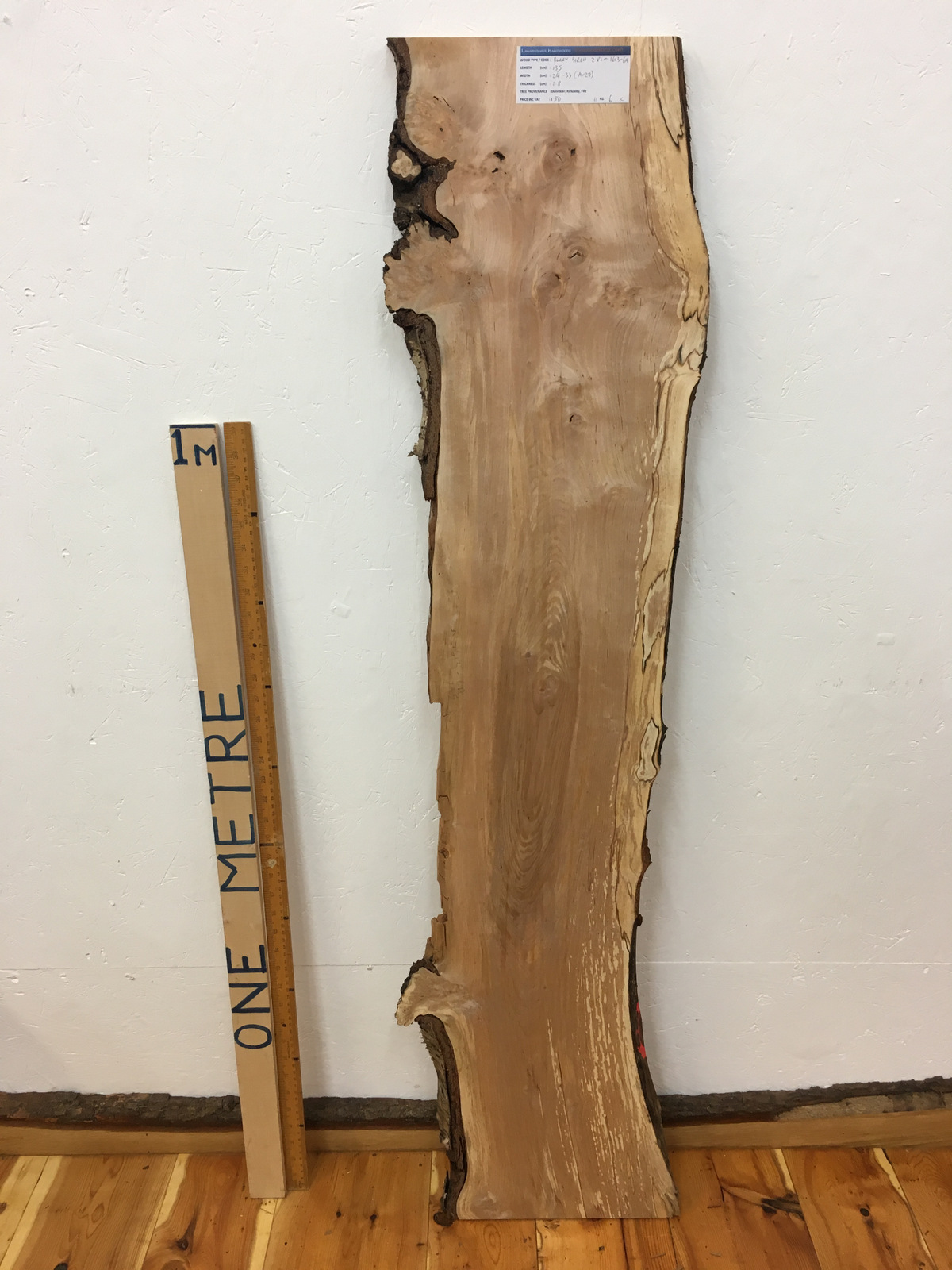 BURRY BIRCH Natural Waney Edge Slab Wood Timber Board 1613-6A