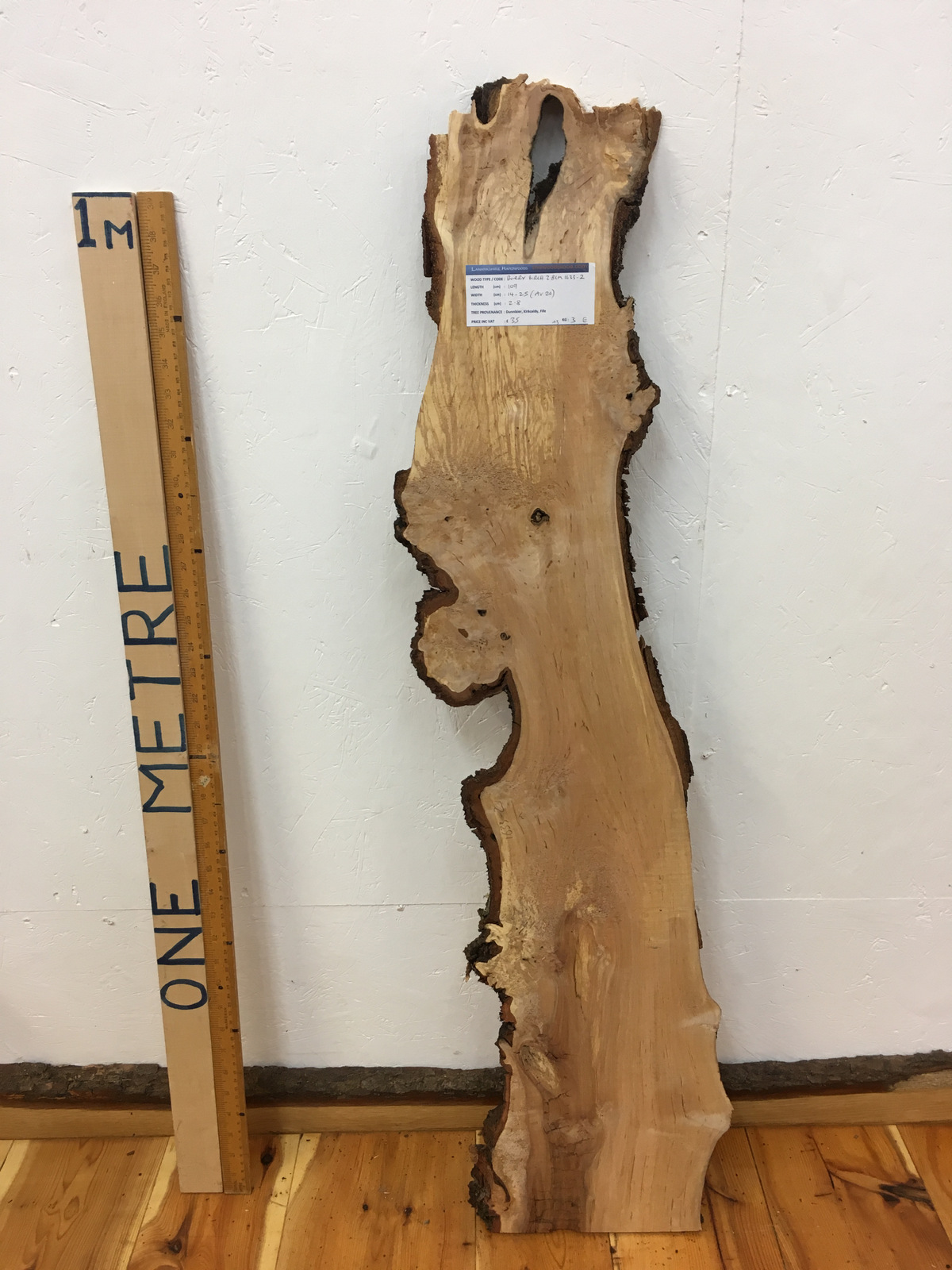 BURRY BIRCH Natural Waney Edge Slab Wood Timber Board 1633-2