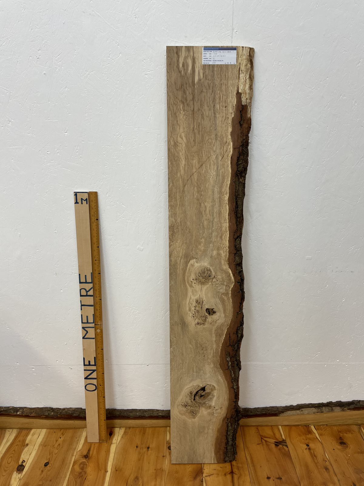 BURRY OAK Single Waney Natural Edge Timber Board 1560A-1