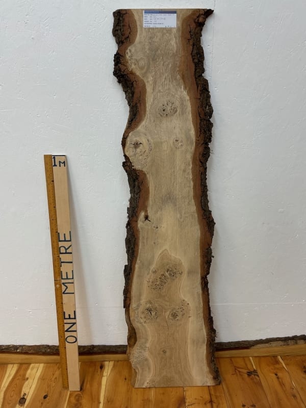 BURRY OAK Natural Waney Edge Slab Wood Timber Board 1560B-1A Thickness 2.8cm Kiln Dried Planed & Thicknessed Seasoned Hardwood Wildwood