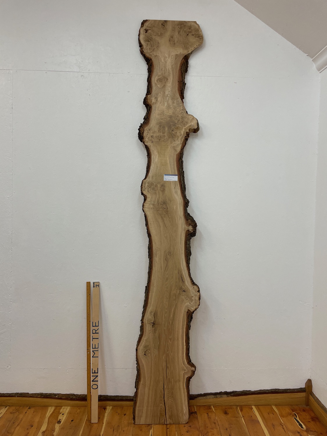 BURRY OAK Natural Waney Edge Slab Wood Timber Board 1559A-7 Thickness 3cm Kiln Dried Planed & Thicknessed Seasoned Hardwood Wildwood Wallart