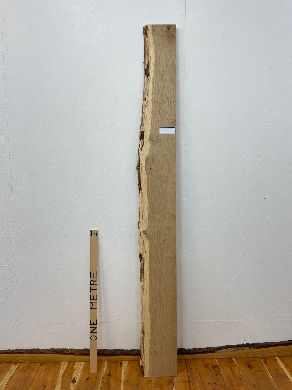 OAK Single Waney Natural Edge Board 1564A-14 Thickness 3.5cm Kiln Dried Planed & Thicknessed Seasoned Hardwood Live Edge Shelf