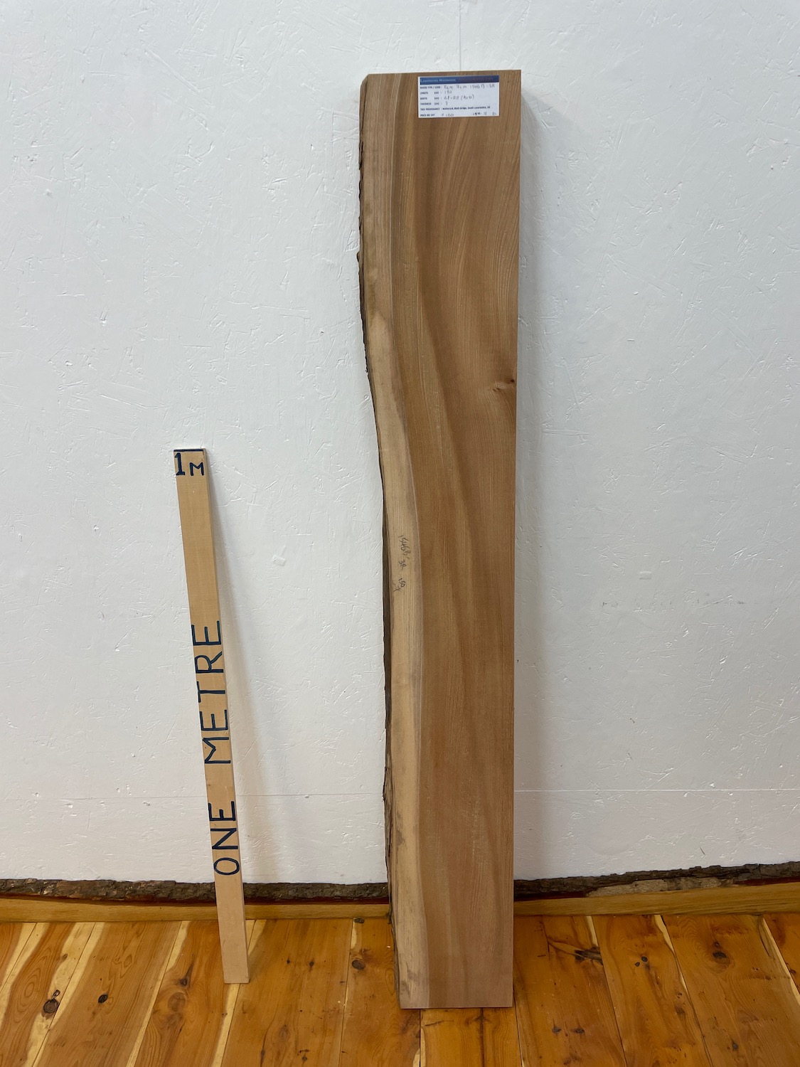 ELM Single Waney Natural Edge Board 1546B-3R Thickness 7cm Kiln Dried Planed & Thicknessed Seasoned Hardwood Live Edge