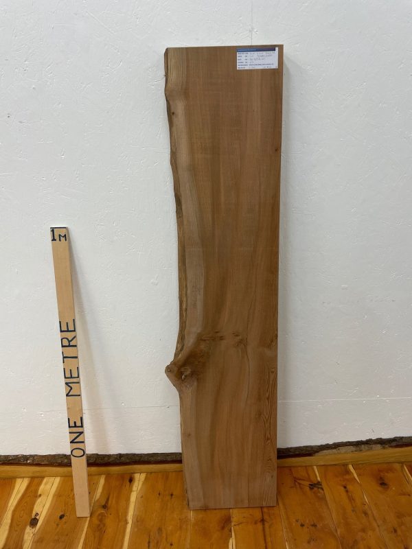 ELM Single Waney Natural Edge Planed Finish Hardwood Board 1546C-3R Thickness 6.7cm Kiln Dried Seasoned Live Edge Shelves Mantels