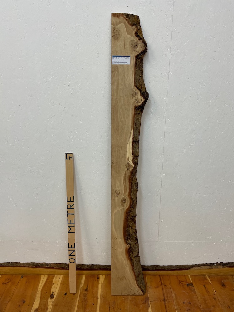 BURRY OAK Single Waney Edge Slab Planed Finish Hardwood Board 1548B-2 Thickness 4cm Kiln Dried Seasoned Wildwood Live Edge