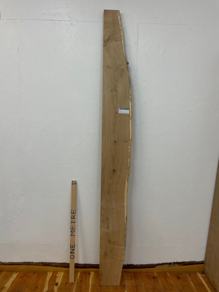 OAK Single Waney Edge Slab Planed Finish Hardwood Board 1551-4 Thickness 4cm Kiln Dried Seasoned Live Edge Shelf Wildwood
