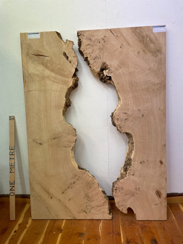 BURRY RIPPLED SWEET CHESTNUT River Table Set Single Waney Edge Slabs Milled Finish Hardwood Boards 1578-5L/6L Thickness 5.5cm Kiln Dried Seasoned Live Edge Wildwood Desktop Tabletop Worktops Dining Tabletops