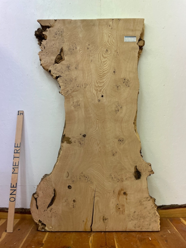 BURRY RIPPLED SWEET CHESTNUT Natural Waney Edge Slab Milled Finish Hardwood Board 1578-3 Thickness 4.5cm Kiln Dried Seasoned Live Edge Desktops Coffee Tabletops Wildwood Dining Tabletops Worktops Wallart Headboards Tabletops