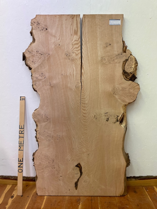 BURRY RIPPLED SWEET CHESTNUT Natural Waney Edge Slab Milled Finish Hardwood Board 1578-8 Thickness 5cm Kiln Dried Seasoned Live Edge Desktops Coffee Tabletops Wildwood Dining Tabletops Worktops Wallart Headboards Tabletops