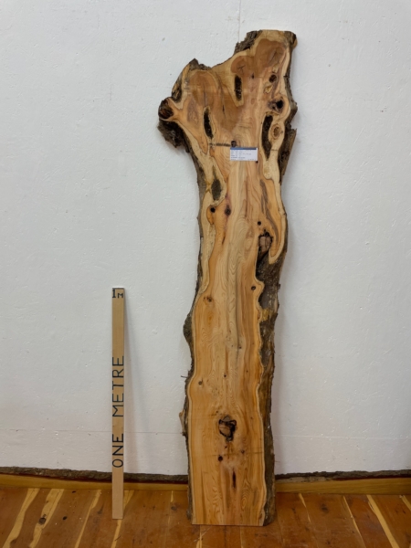 YEW Natural Waney Edge Slab Planed Finish Hardwood Board 1592-2 Thickness 5cm Kiln Dried Seasoned Live Edge Wallart Wildwood