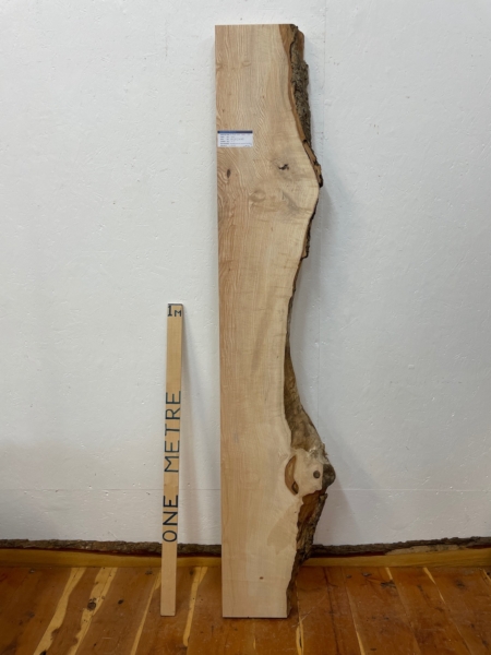 RIPPLED ASH Single Waney Natural Edge Planed Finish Hardwood Board 1662-25 Thickness 6.5cm Kiln Dried Seasoned Live Edge Shelves Mantels Wildwood