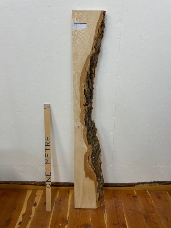 ASH Single Waney Natural Edge Planed Finish Hardwood Board 1664-8 Thickness 5cm Kiln Dried Seasoned Live Edge Shelves Mantels Wildwood