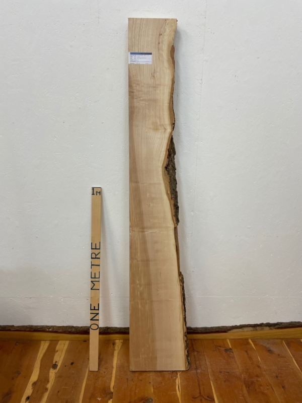 FIGURED ASH Single Waney Natural Edge Planed Finish Hardwood Board 1665-18 Thickness 6.5cm Kiln Dried Seasoned Live Edge Shelves Mantels