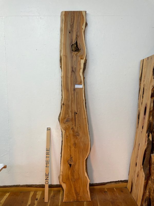 YEW Natural Waney Edge Slab Planed Finish Hardwood Board 1594-2 Thickness 4.5cm Kiln Dried Seasoned Live Edge Wallart Wildwood