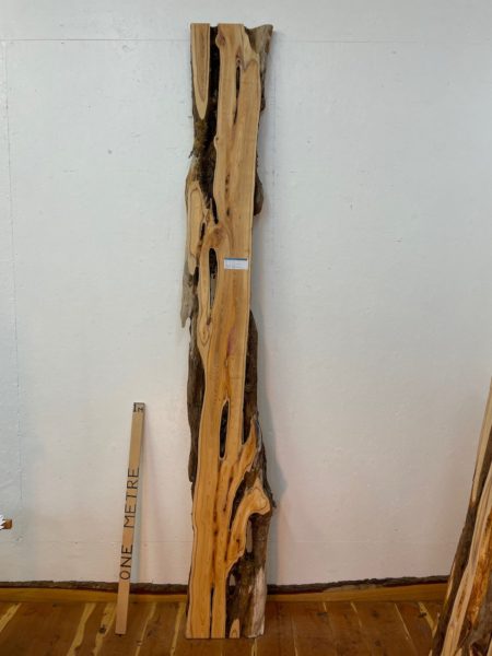 YEW Natural Waney Edge Slab Planed Finish Hardwood Board 1587-1 Thickness 4.8cm Kiln Dried Seasoned Live Edge Wallart Wildwood