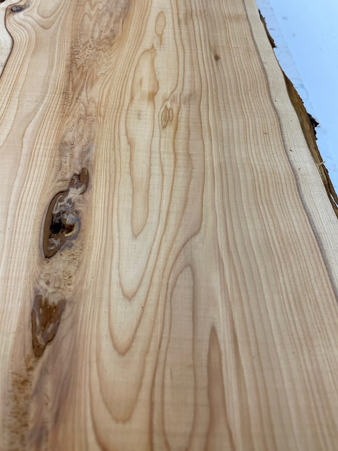 YEW Natural Waney Edge Slab Planed Finish Hardwood Board 1587-1 Thickness 4.8cm Kiln Dried Seasoned Live Edge Wallart Wildwood - Image 9