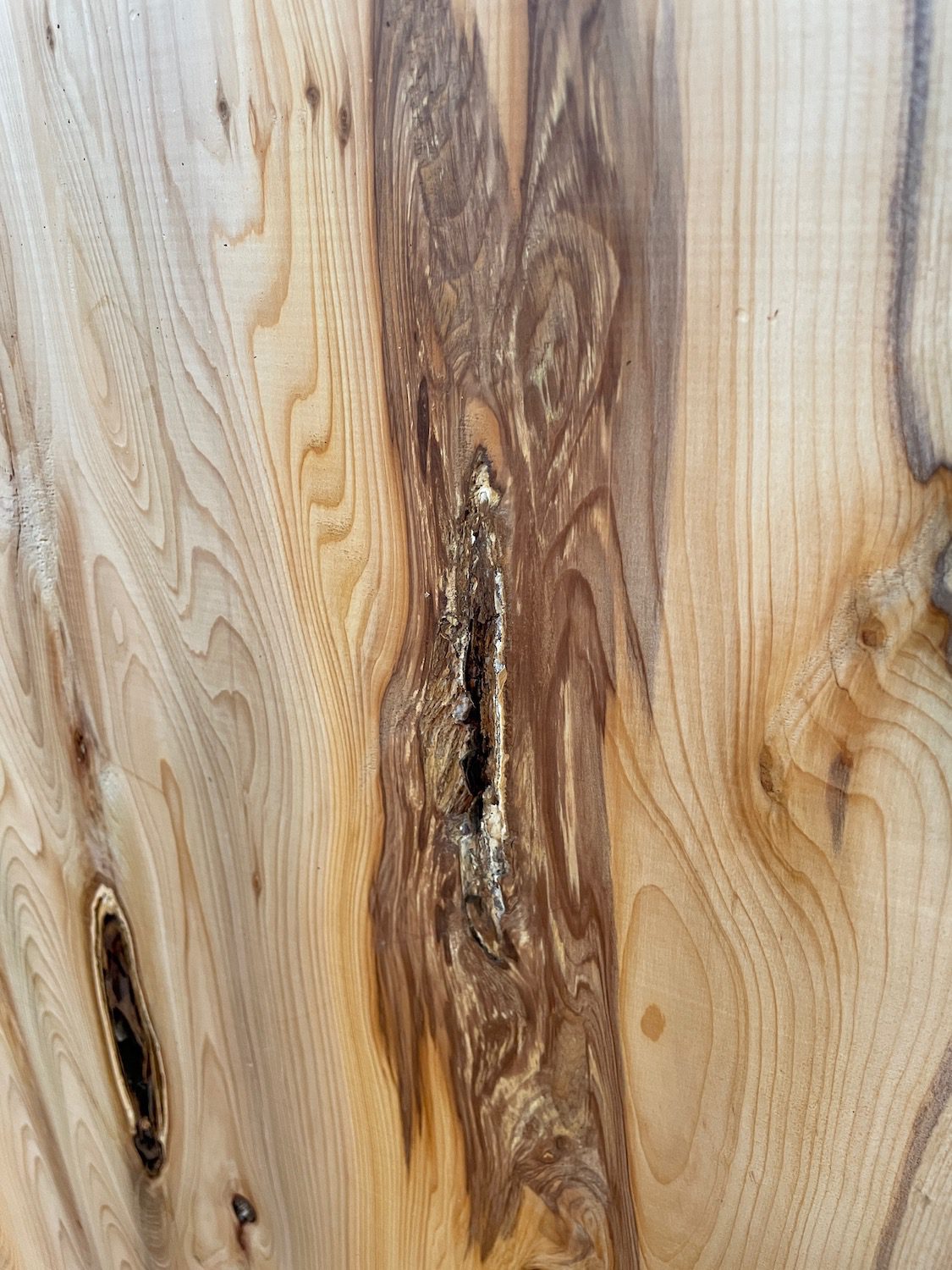 YEW Natural Waney Edge Slab Planed Finish Hardwood Board 1587-5B Thickness 4.5cm Kiln Dried Seasoned Live Edge Wallart Wildwood Offcut - Image 11