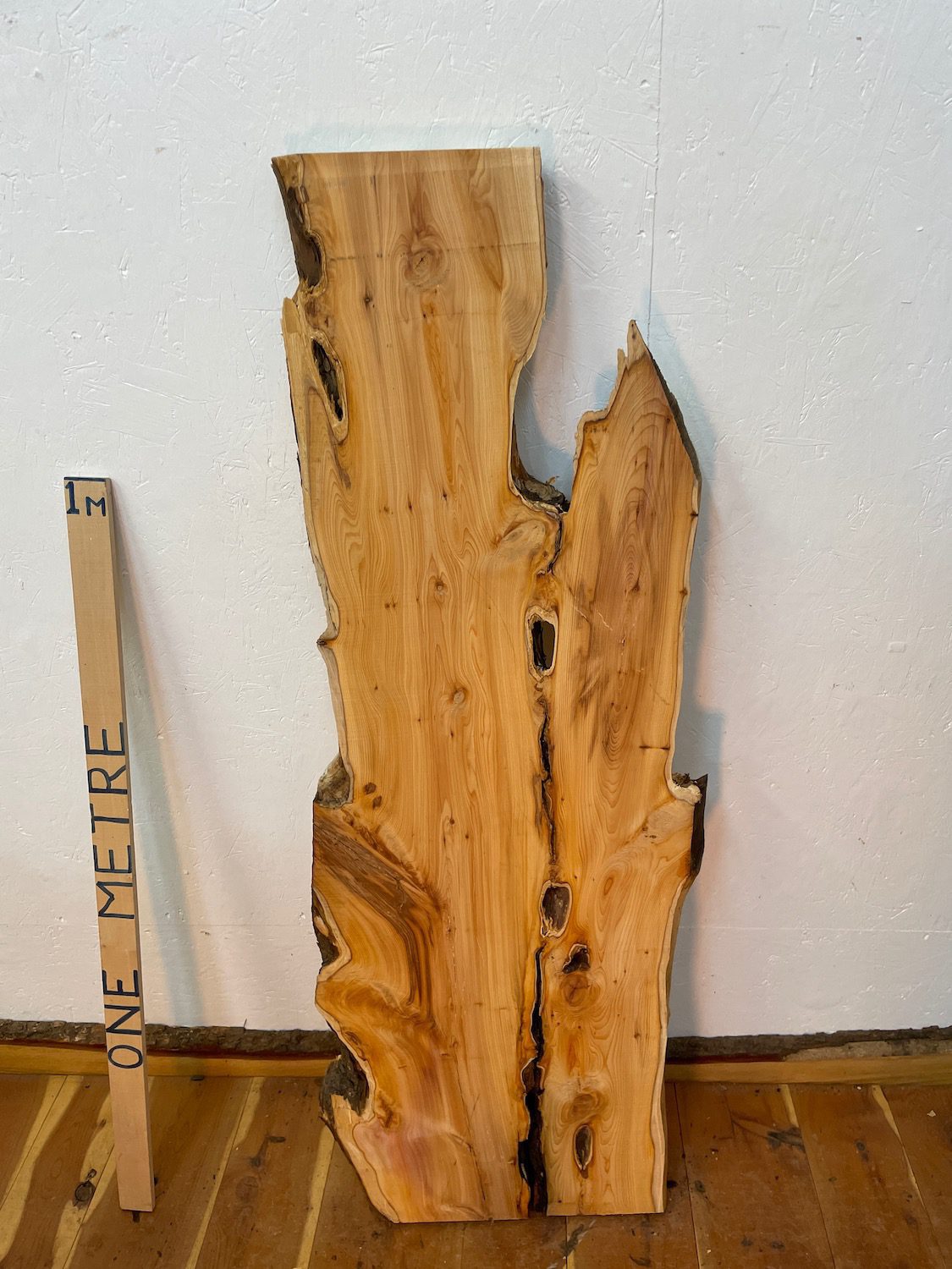 YEW Natural Waney Edge Slab Planed Finish Hardwood Board 1587B-2 Thickness 4.8cm Kiln Dried Seasoned Live Edge Wallart Wildwood - Image 12