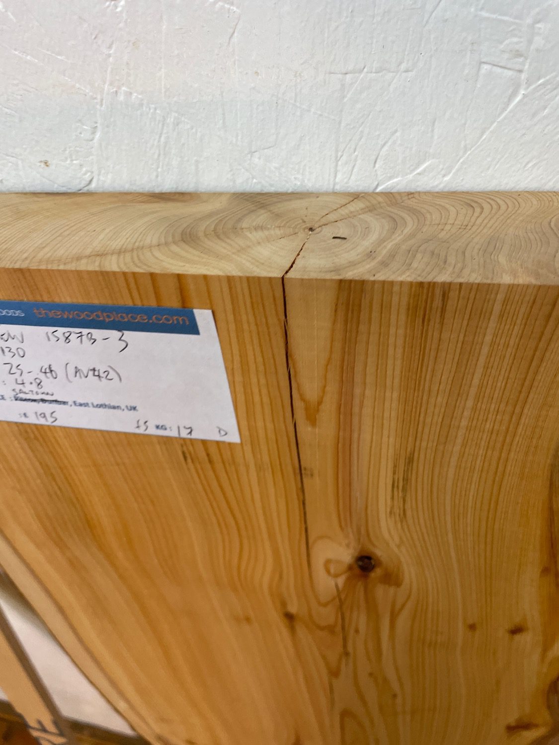YEW Natural Waney Edge Slab Planed Finish Hardwood Board 1587B-3 Thickness 4.8cm Kiln Dried Seasoned Live Edge Wallart Wildwood - Image 7