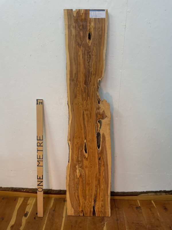 YEW Natural Waney Edge Slab Planed Finish Hardwood Board 1597-9 Thickness 3.8cm Kiln Dried Seasoned Live Edge Wildwood