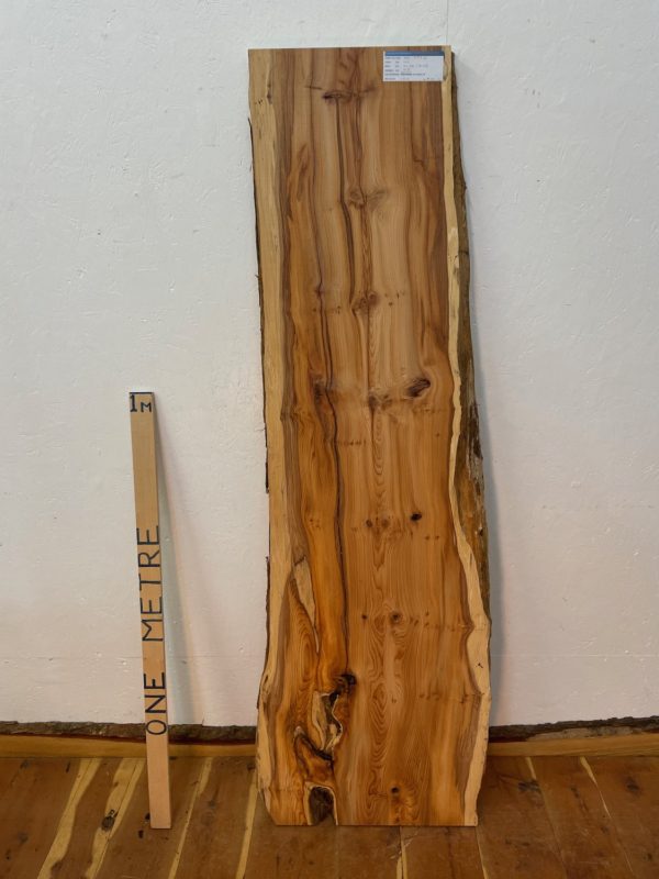 YEW Natural Waney Edge Slab Planed Finish Hardwood Board 1597-6 Thickness 4.5cm Kiln Dried Seasoned Live Edge