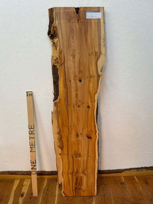 YEW Natural Waney Edge Slab Planed Finish Hardwood Board 1597-7 Thickness 4.8cm Kiln Dried Seasoned Live Edge