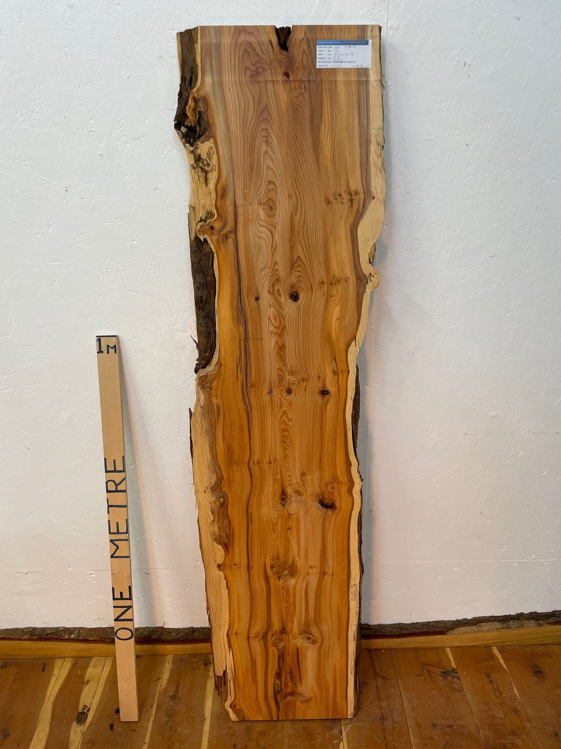 YEW Natural Waney Edge Slab Planed Finish Hardwood Board 1597-7 Thickness 4.8cm Kiln Dried Seasoned Live Edge