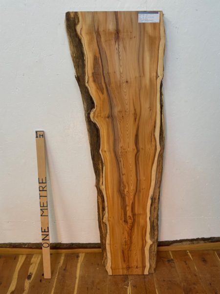 YEW Natural Waney Edge Slab Planed Finish Hardwood Board 1597-5 Thickness 4.8cm Kiln Dried Seasoned Live Edge