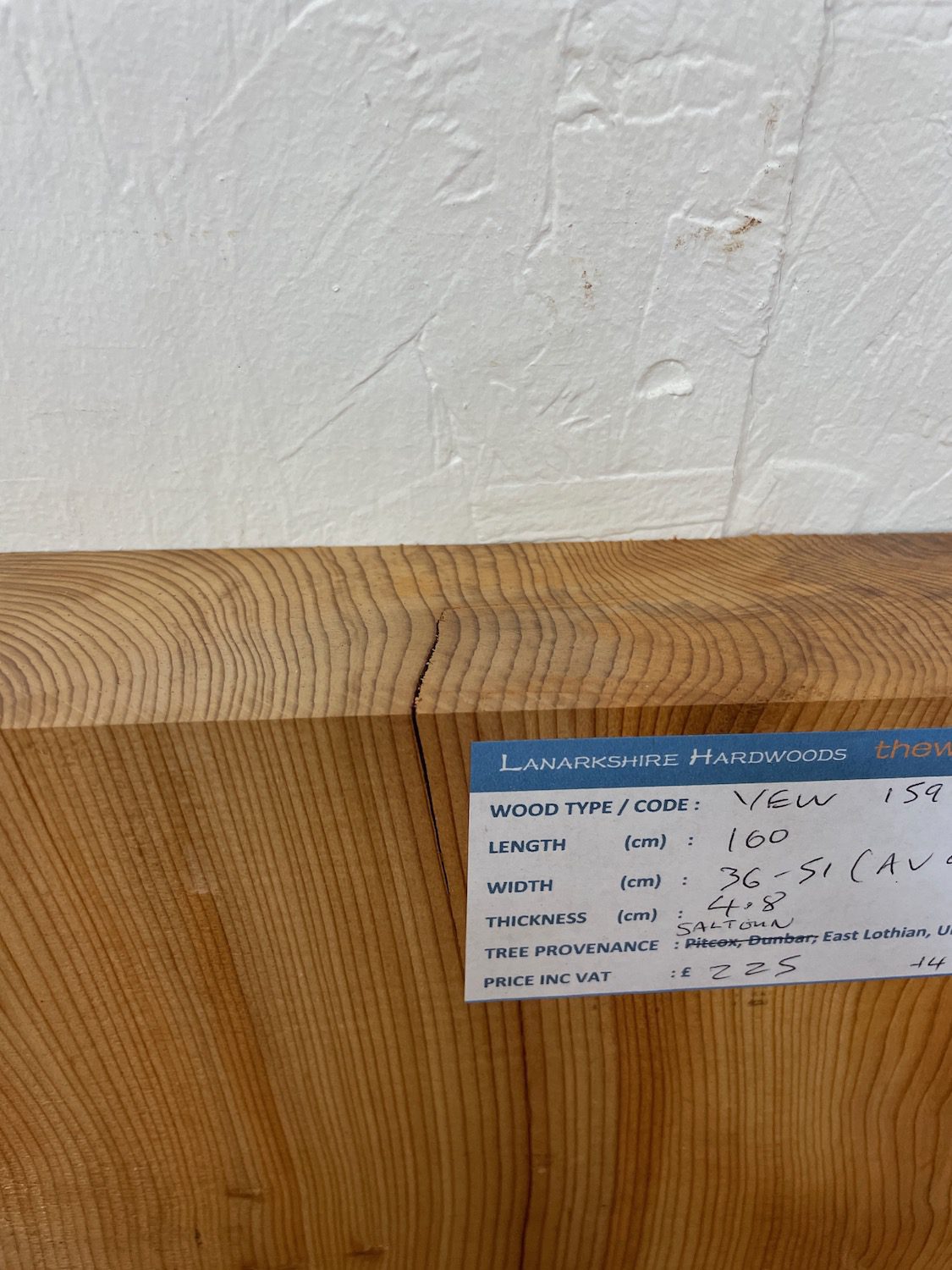 YEW Natural Waney Edge Slab Planed Finish Hardwood Board 1597-5 Thickness 4.8cm Kiln Dried Seasoned Live Edge - Image 14