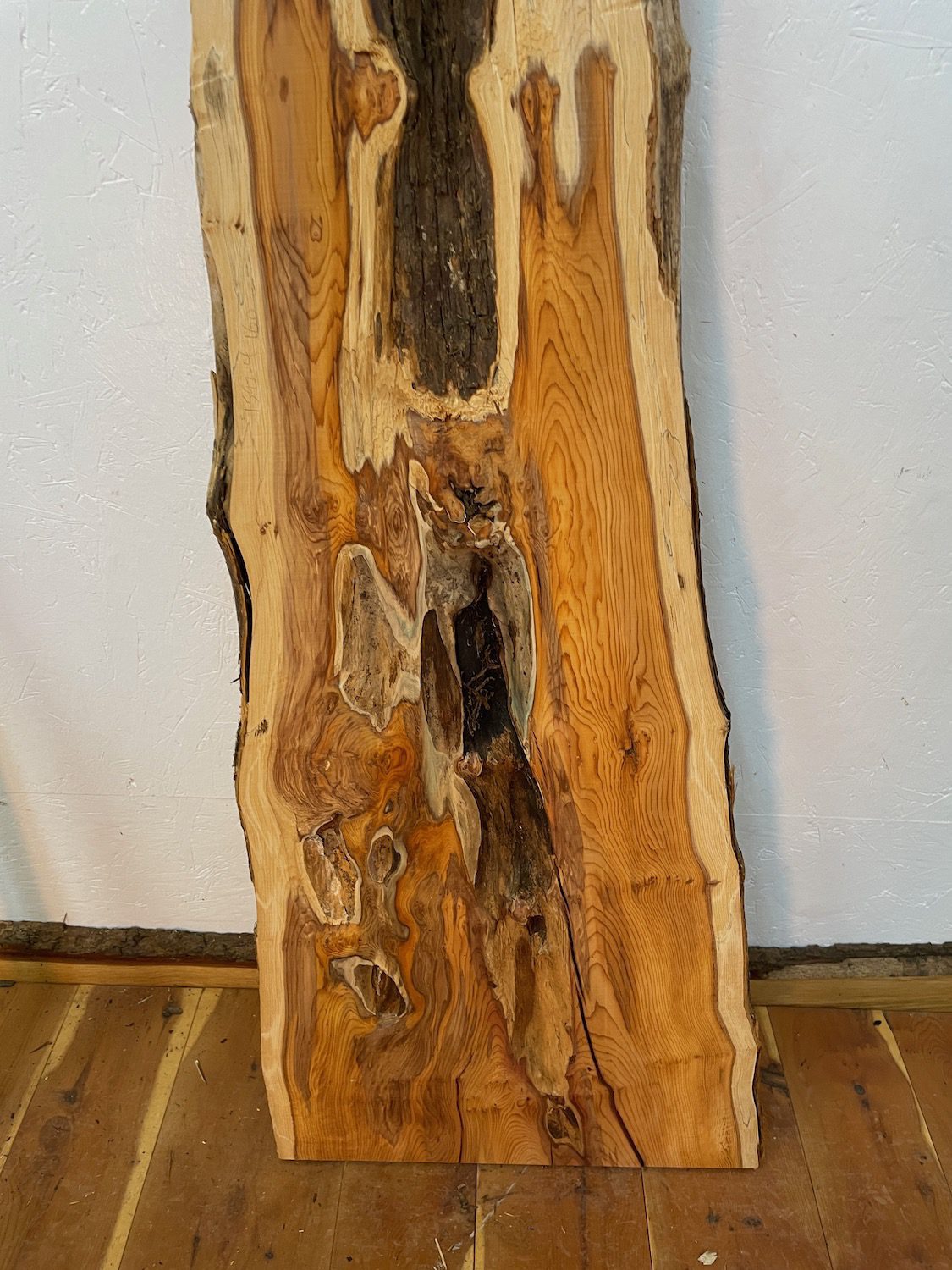 YEW Natural Waney Edge Slab Planed Finish Hardwood Board 1597-4 Thickness 4.8cm Kiln Dried Seasoned Live Edge Wildwood Wallart - Image 5