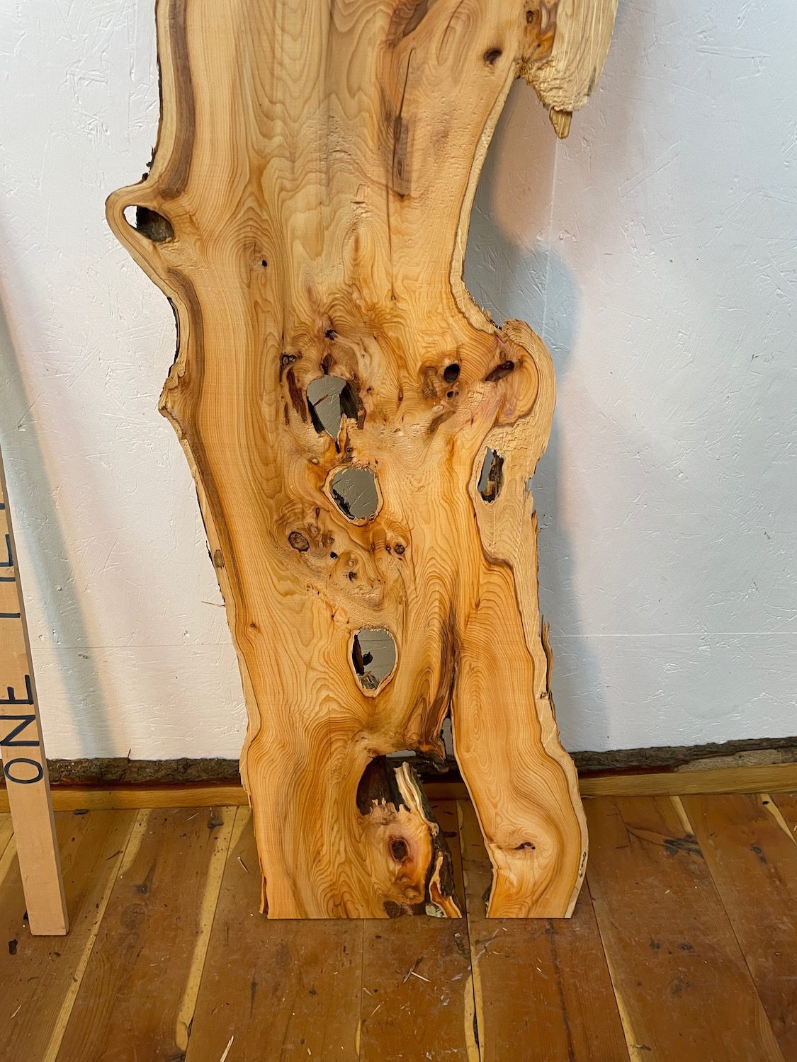 YEW Natural Waney Edge Slab Planed Finish Hardwood Board 1592-7 Thickness 3.8cm Kiln Dried Seasoned Live Edge Wildwood Wallart - Image 6
