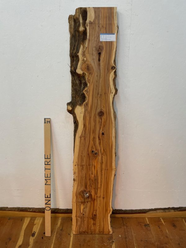 YEW Natural Waney Edge Slab Planed Finish Hardwood Board 1595-1 Thickness 4.8cm Kiln Dried Seasoned Live Edge Wildwood