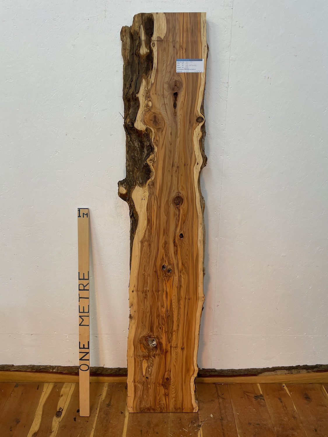 YEW Natural Waney Edge Slab Planed Finish Hardwood Board 1595-1 Thickness 4.8cm Kiln Dried Seasoned Live Edge Wildwood