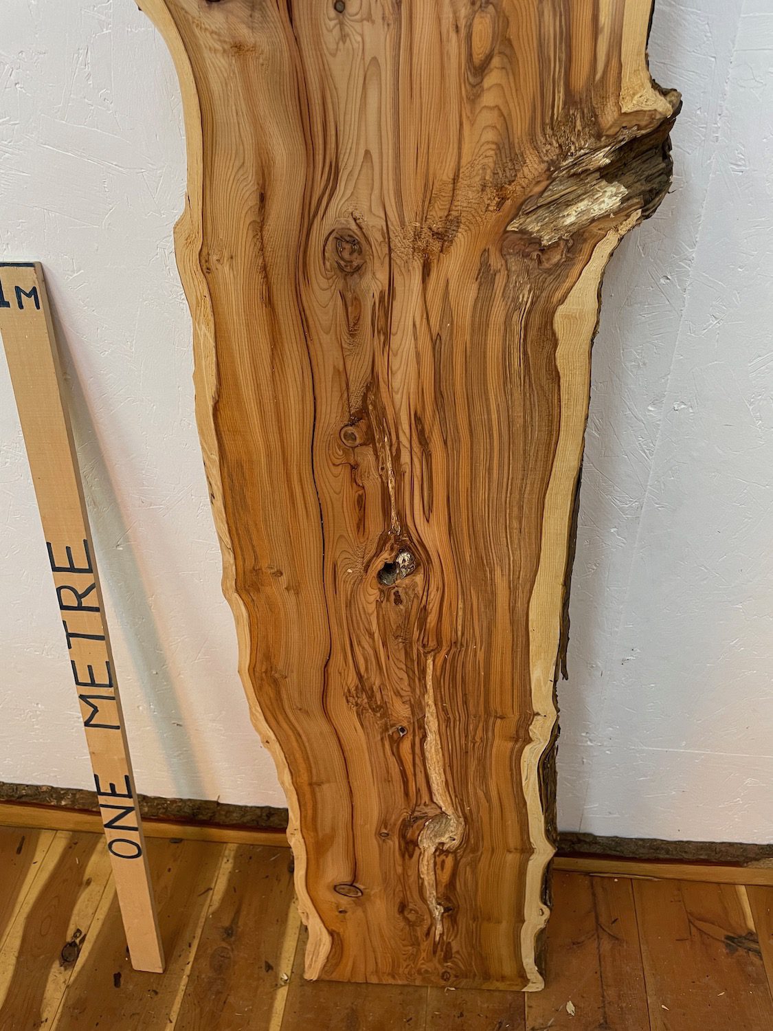 YEW Natural Waney Edge Slab Planed Finish Hardwood Board 1595-1 Thickness 4.8cm Kiln Dried Seasoned Live Edge Wildwood - Image 15