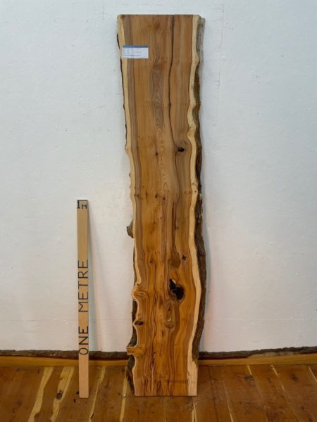 YEW Natural Waney Edge Slab Planed Finish Hardwood Board 1595-3 Thickness 4.8cm Kiln Dried Seasoned Live Edge