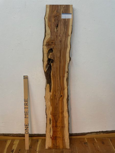 YEW Natural Waney Edge Slab Planed Finish Hardwood Board 1595-4 Thickness 4.5cm Kiln Dried Seasoned Live Edge Wildwood